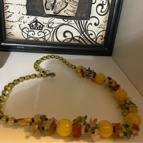 Vintage Natural Baltic  Amber Old Brazilian Tourmaline  Handmade Necklace - Picture 4 of 6